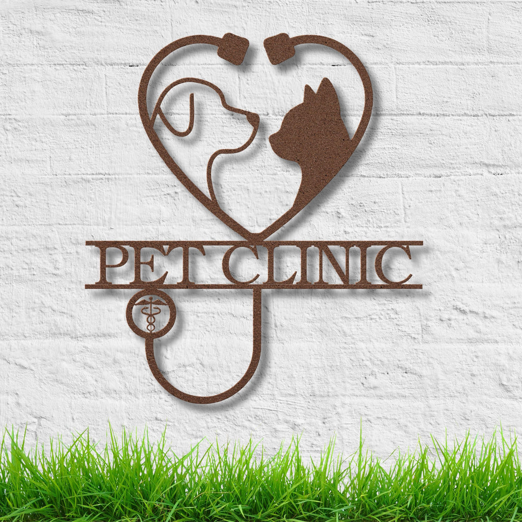 Personalized Pet Clinic Metal Sign, Veterinarian Office Decor