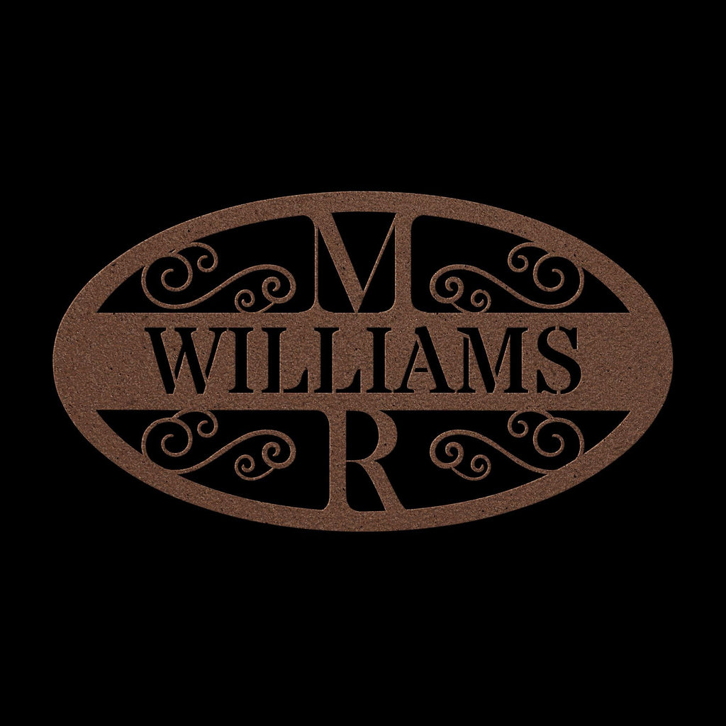 Custom Family Name Metal Sign - Oval Steel Wall Art