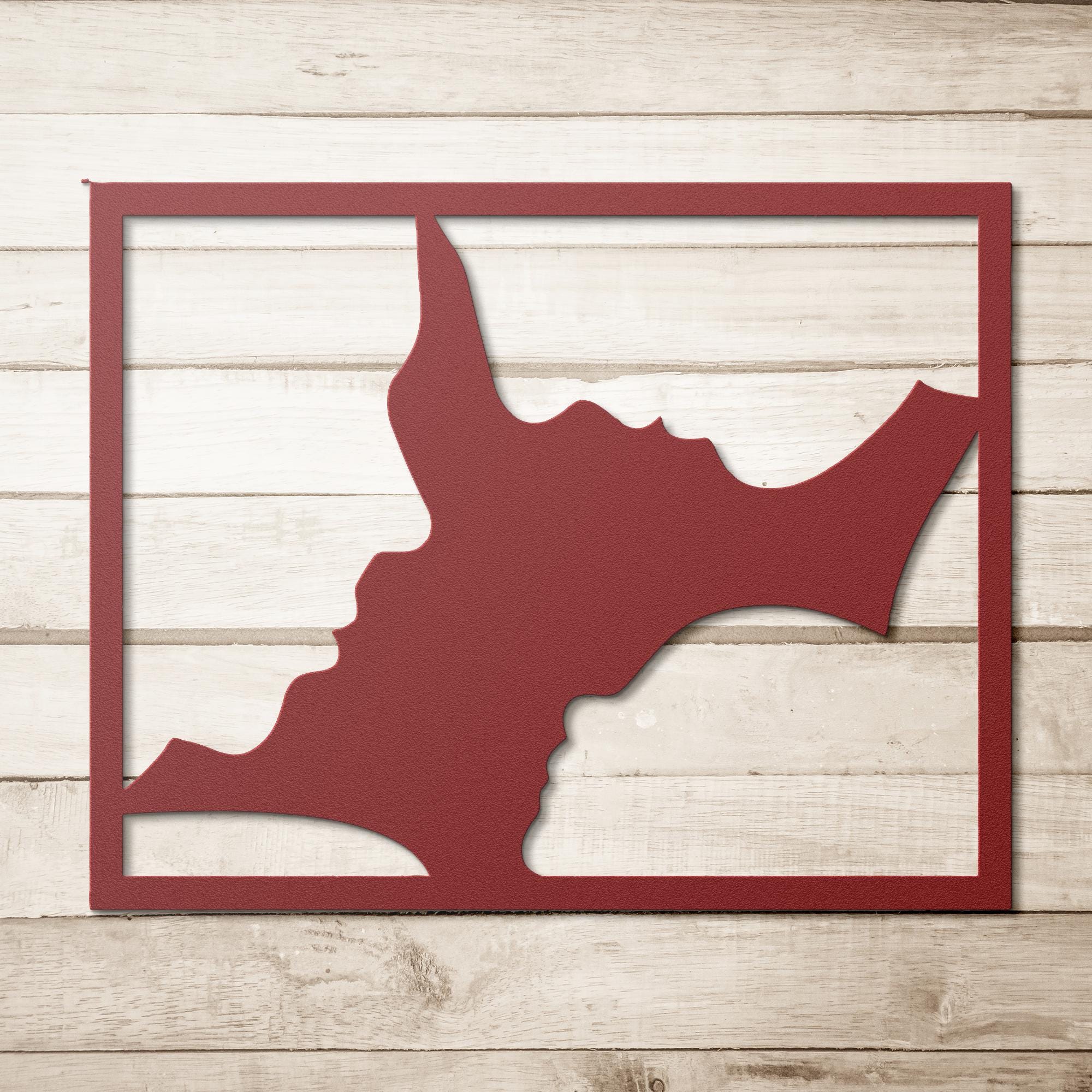 Family Faces Metal Wall Art, Parent and Child Silhouette, Modern Unity Sign, Home Gift