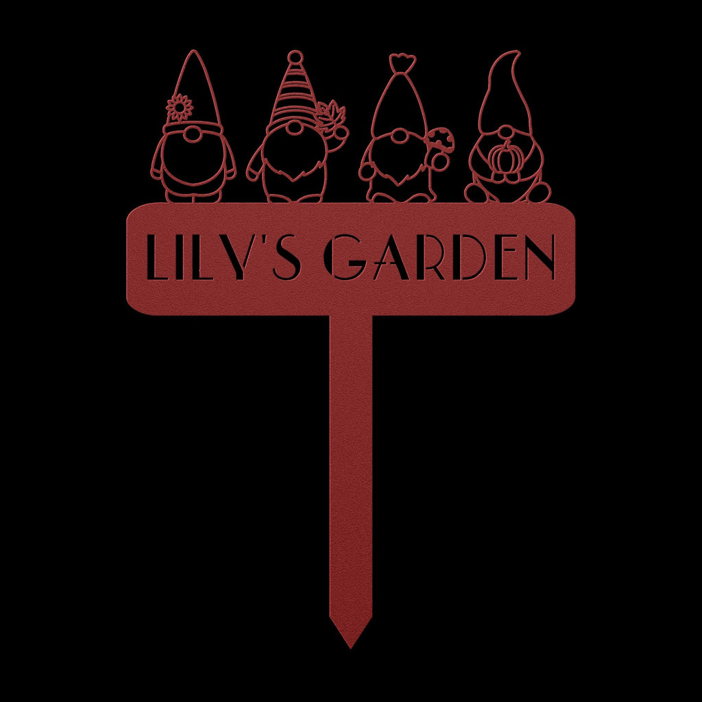 Custom Gnomes Garden Sign: Personalized Metal Garden Decor