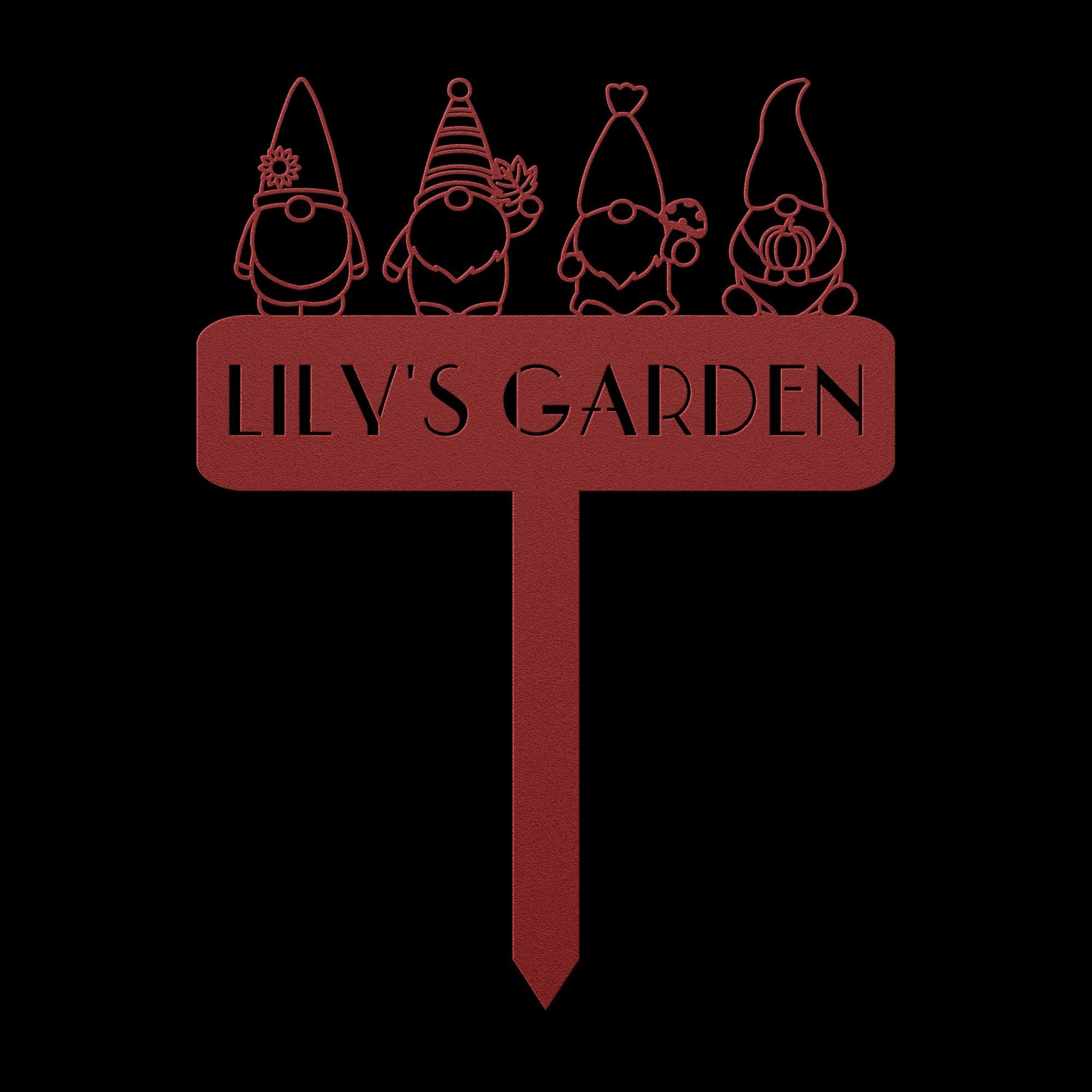 Custom Gnomes Garden Sign: Personalized Metal Garden Decor