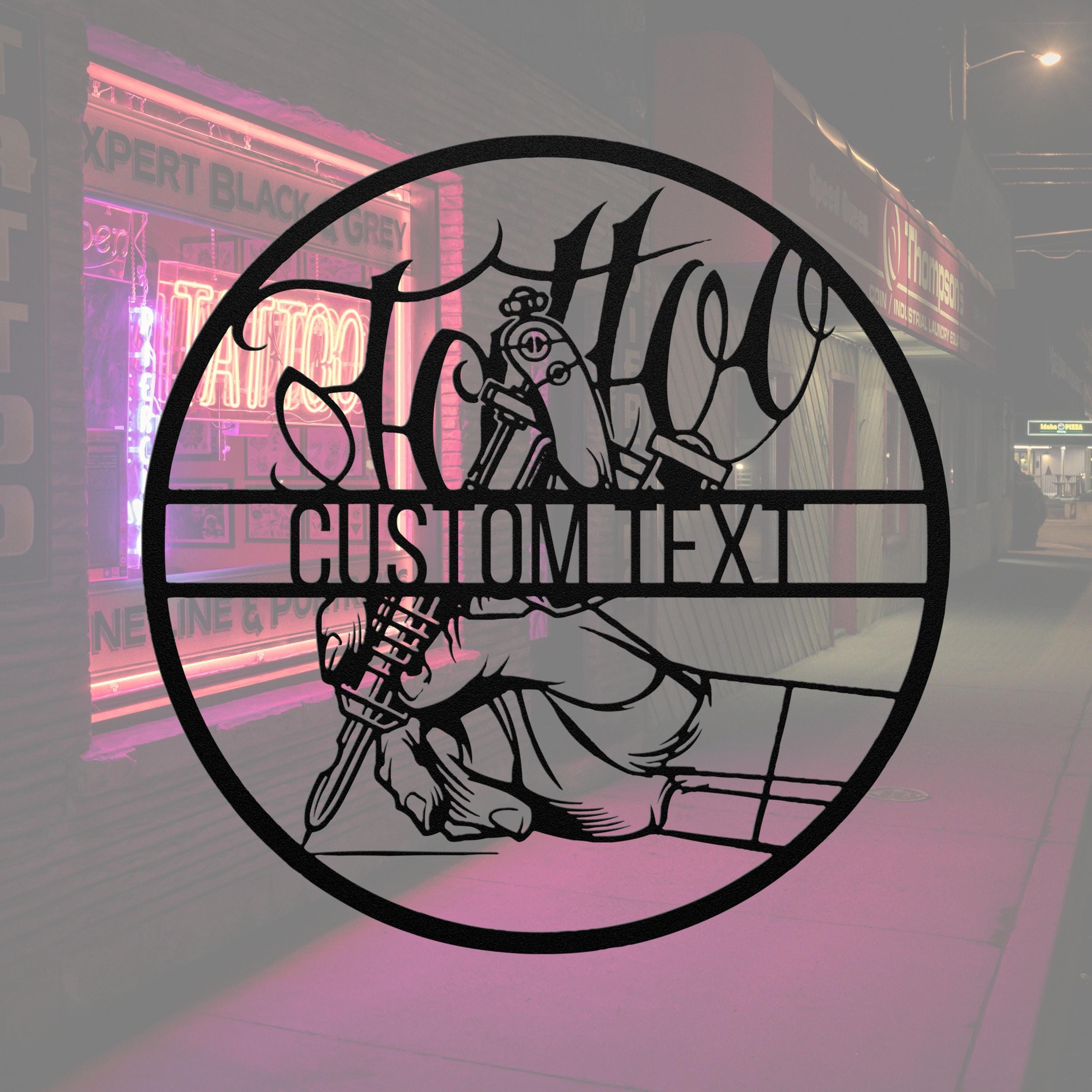 Custom Tattoo Sign - Personalized Studio Metal Art Sign | Unique Artist Gift