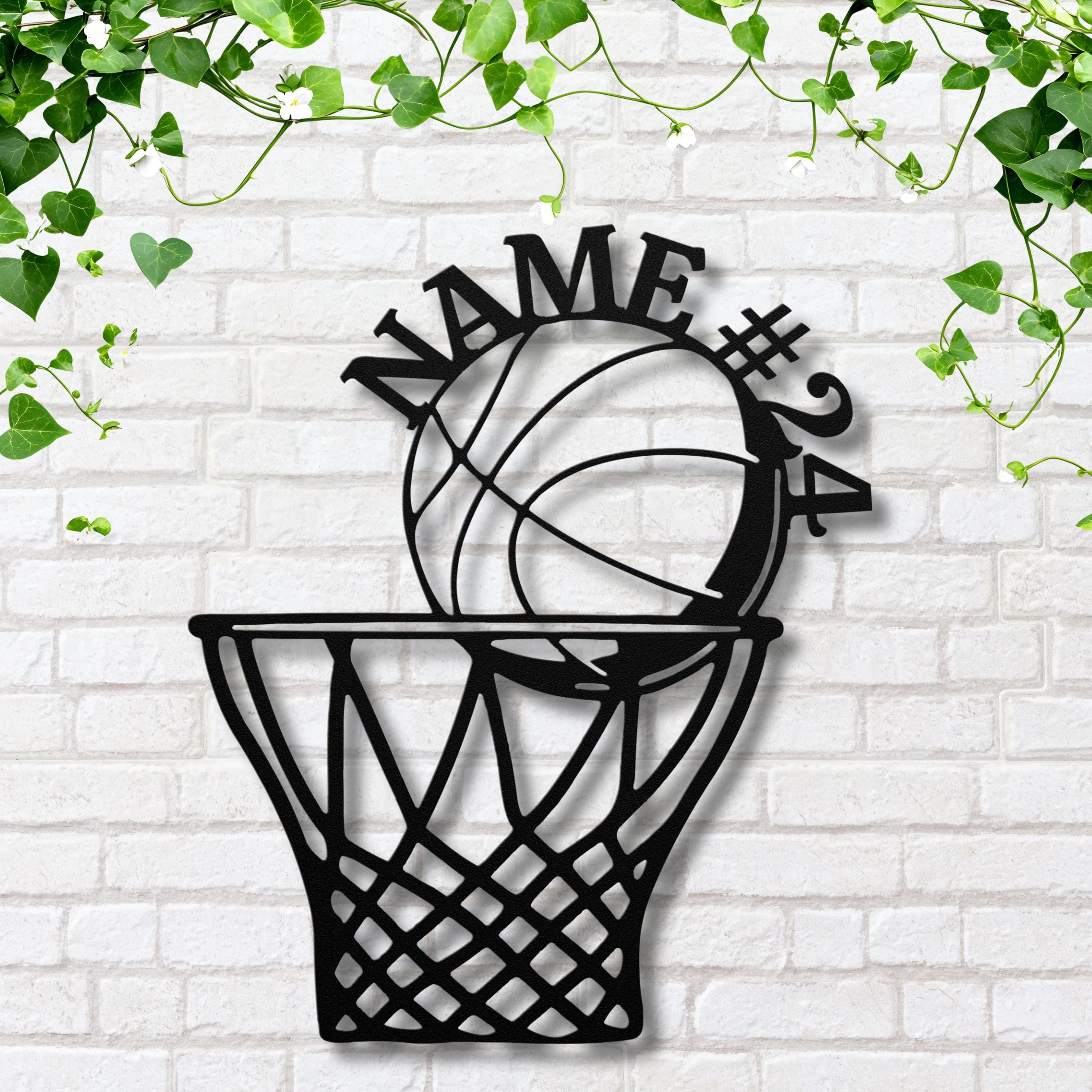 Personalized Basketball Sign - Custom Metal Sports Team Gift with Name & Number