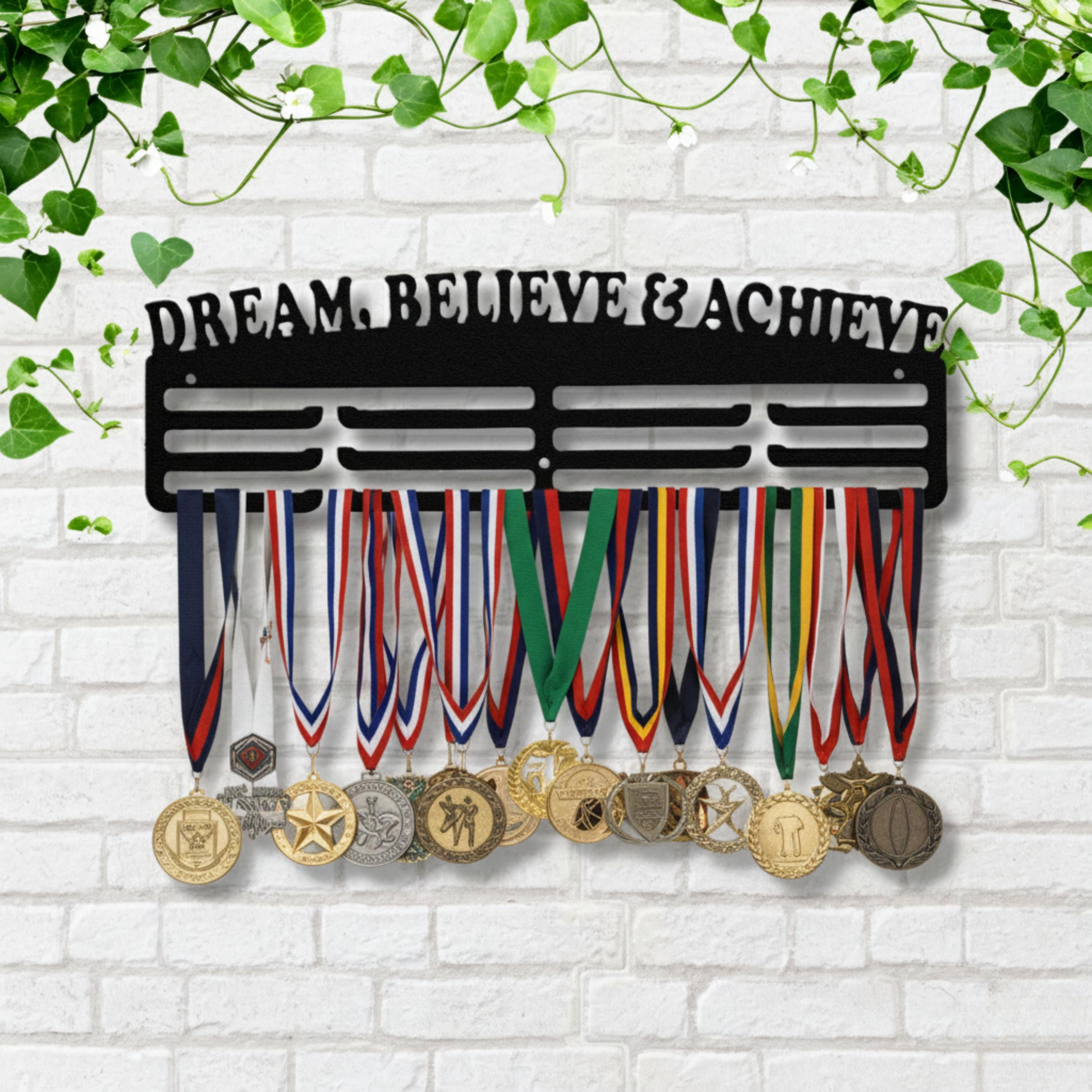 Dream Believe Achieve Medal Hanger, Sports Award Display, Multi Sport Medal Holder
