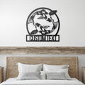Personalized Koi Fish Metal Wall Art, Yin Yang Zen Decor