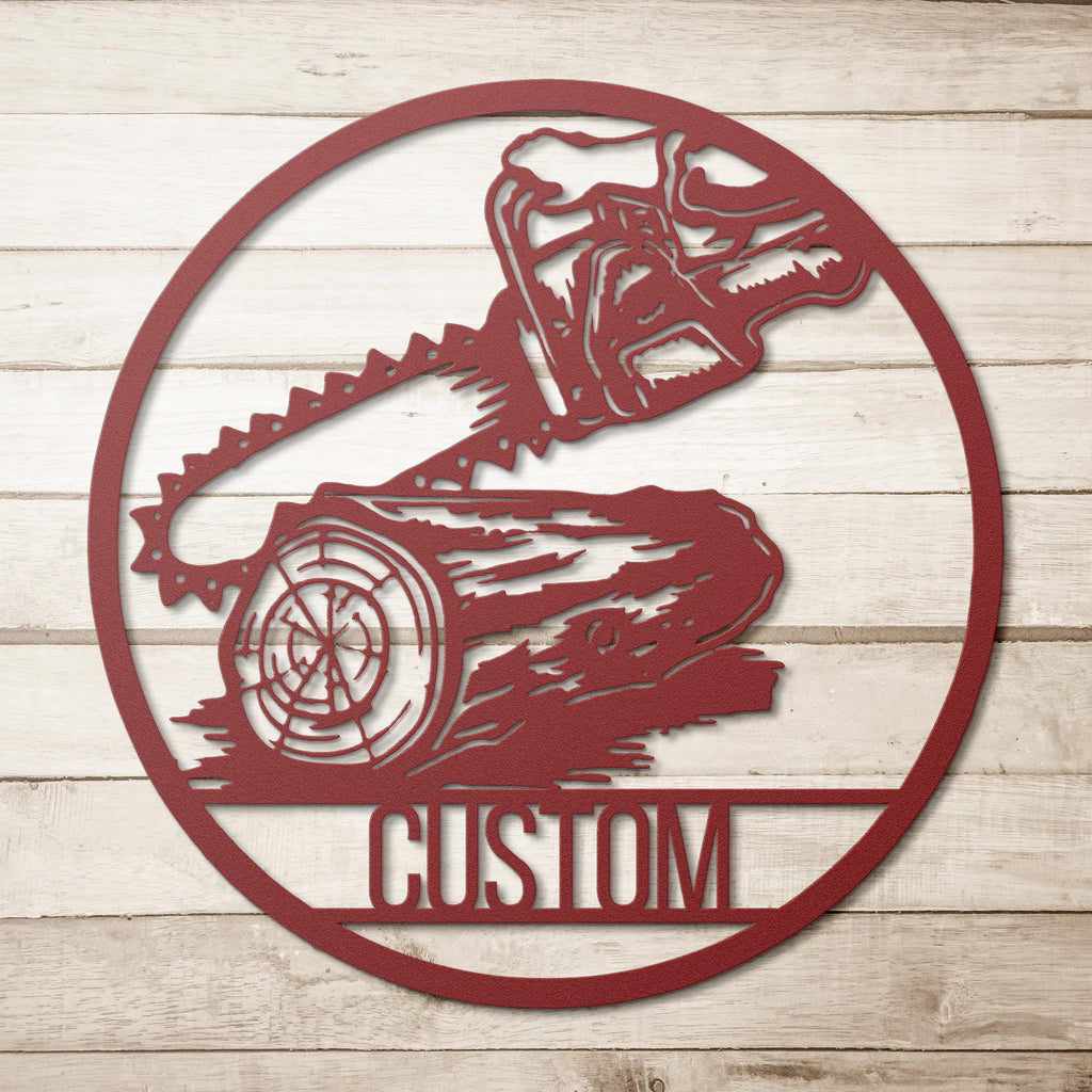 Custom Logger Metal Sign, Chainsaw Wall Art, Cabin Decor