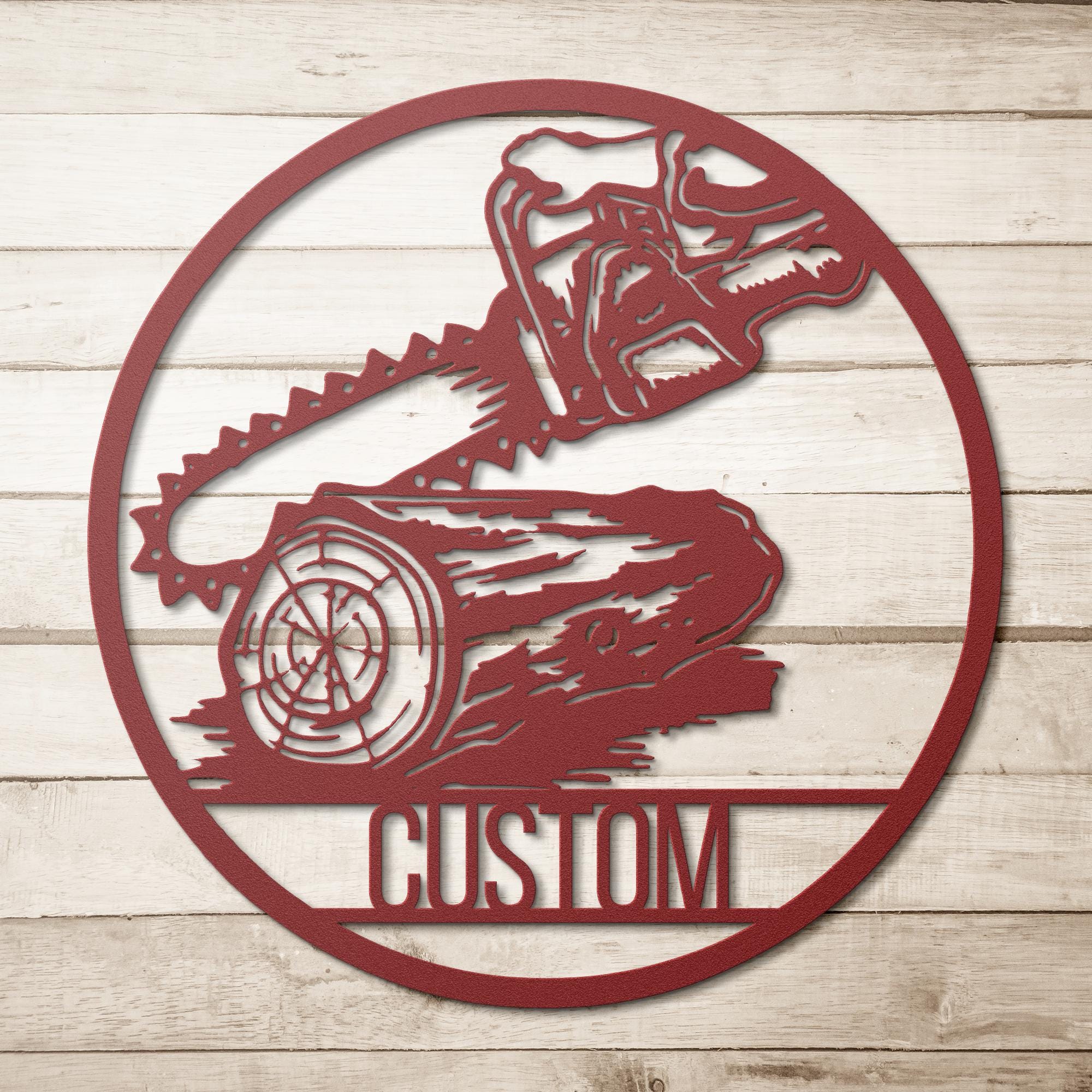 Custom Logger Metal Sign, Chainsaw Wall Art, Cabin Decor