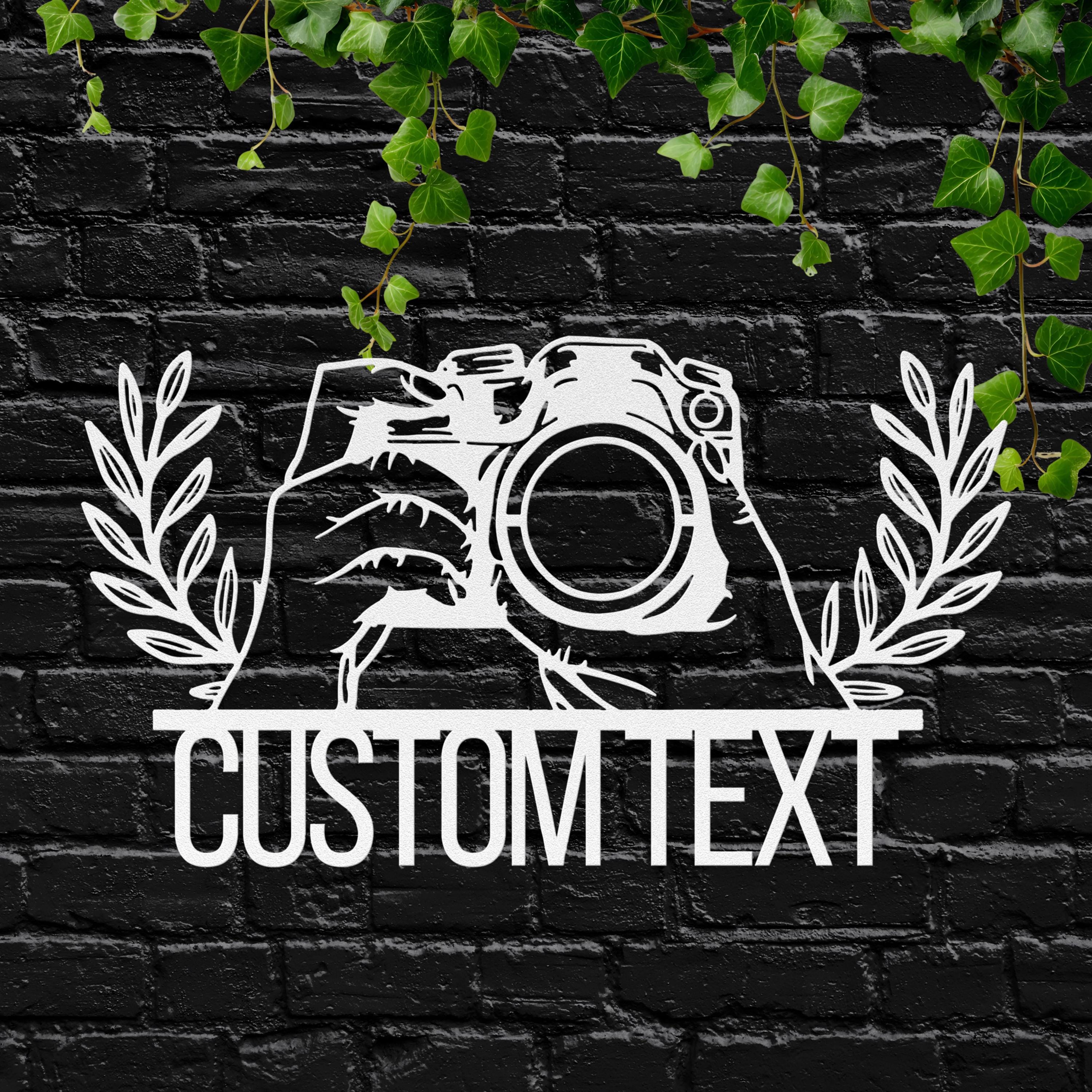 Personalized Metal Camera Sign, Photography Studio Decor