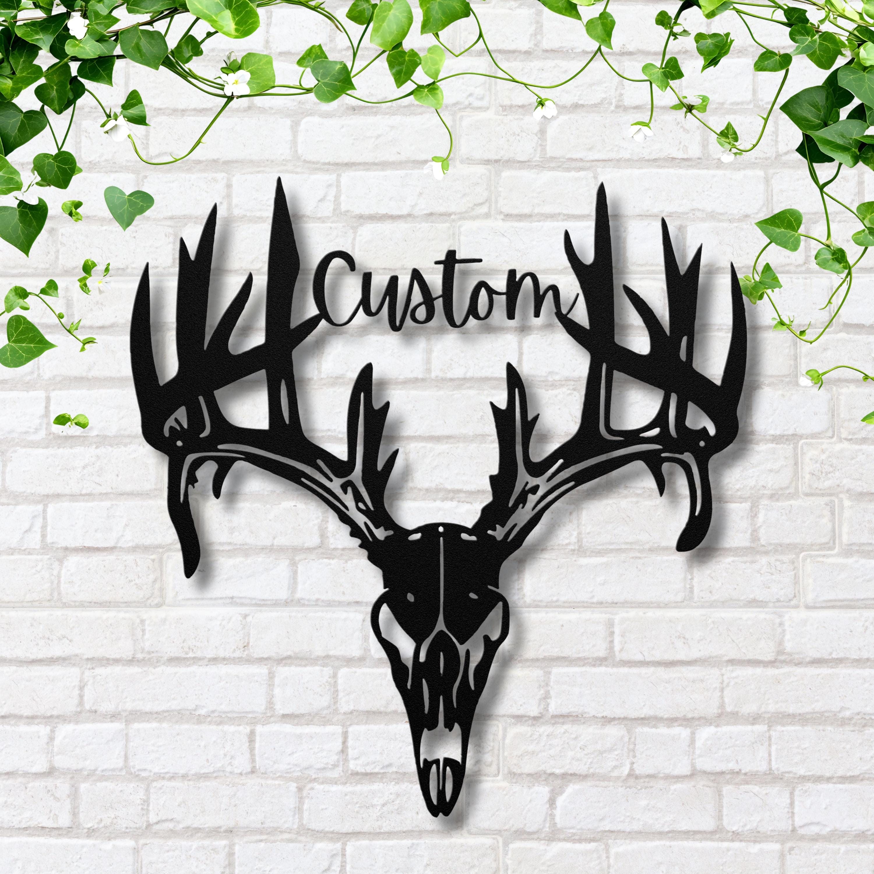Custom Deer Skull Metal Sign | Hunting Decor, Man Cave Wall Art
