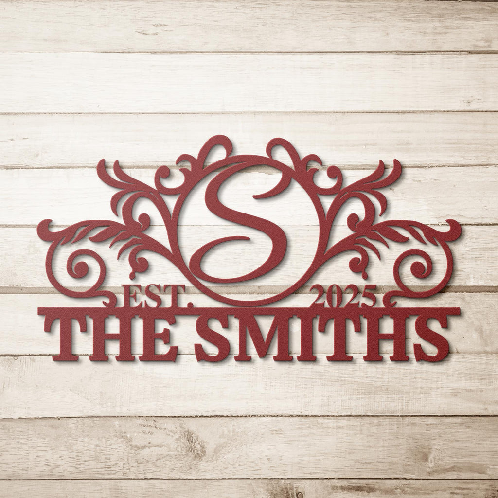 Custom Metal Family Name Sign | Personalized Wedding Gift