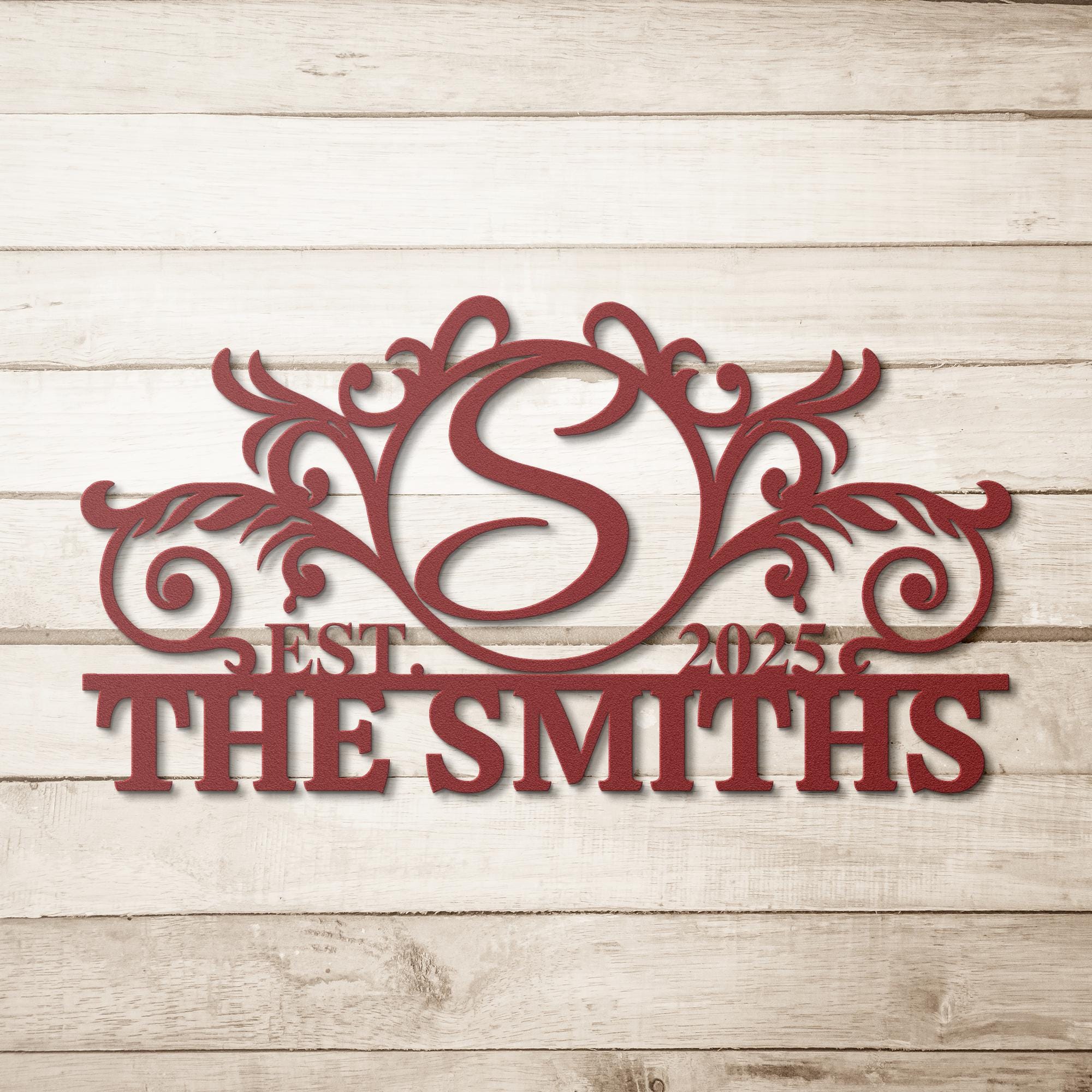 Custom Metal Family Name Sign | Personalized Wedding Gift