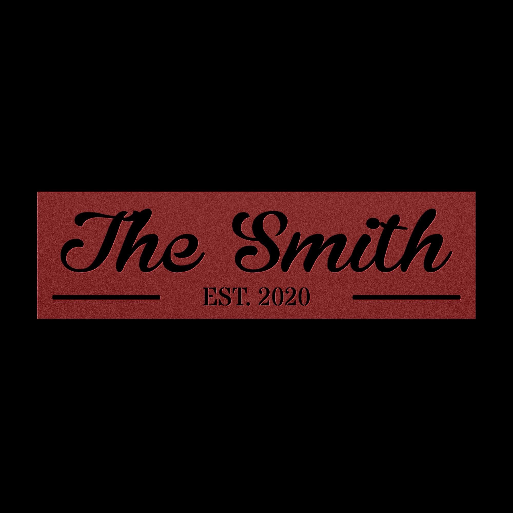 Personalized Family Name Metal Name Sign: Custom Steel Wall Art