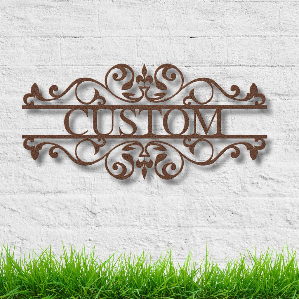 Custom Metal Sign - Ornate Scroll Plaque | Personalized Metal Plaque & Durable Metal Signage