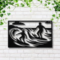 Surfing Metal Wall Art, Ocean Wave Rider Sign, Coastal Surfer Gift, Beach House Decor