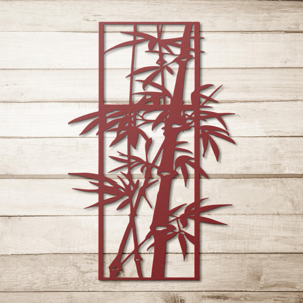 Bamboo Metal Wall Art, Zen Garden Decor, Asian Inspired Sign, Tropical Leaf Wall Art