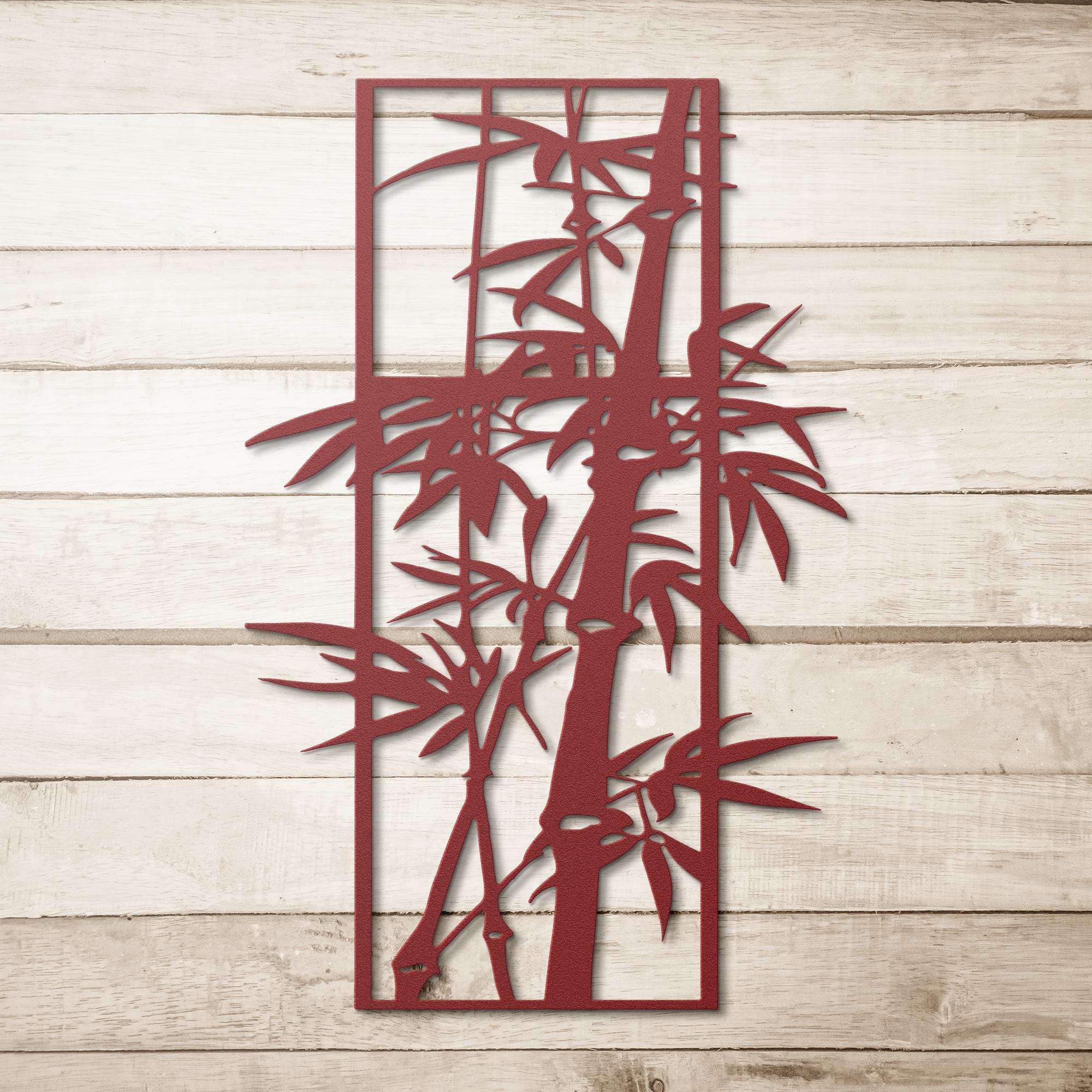 Bamboo Metal Wall Art, Zen Garden Decor, Asian Inspired Sign, Tropical Leaf Wall Art