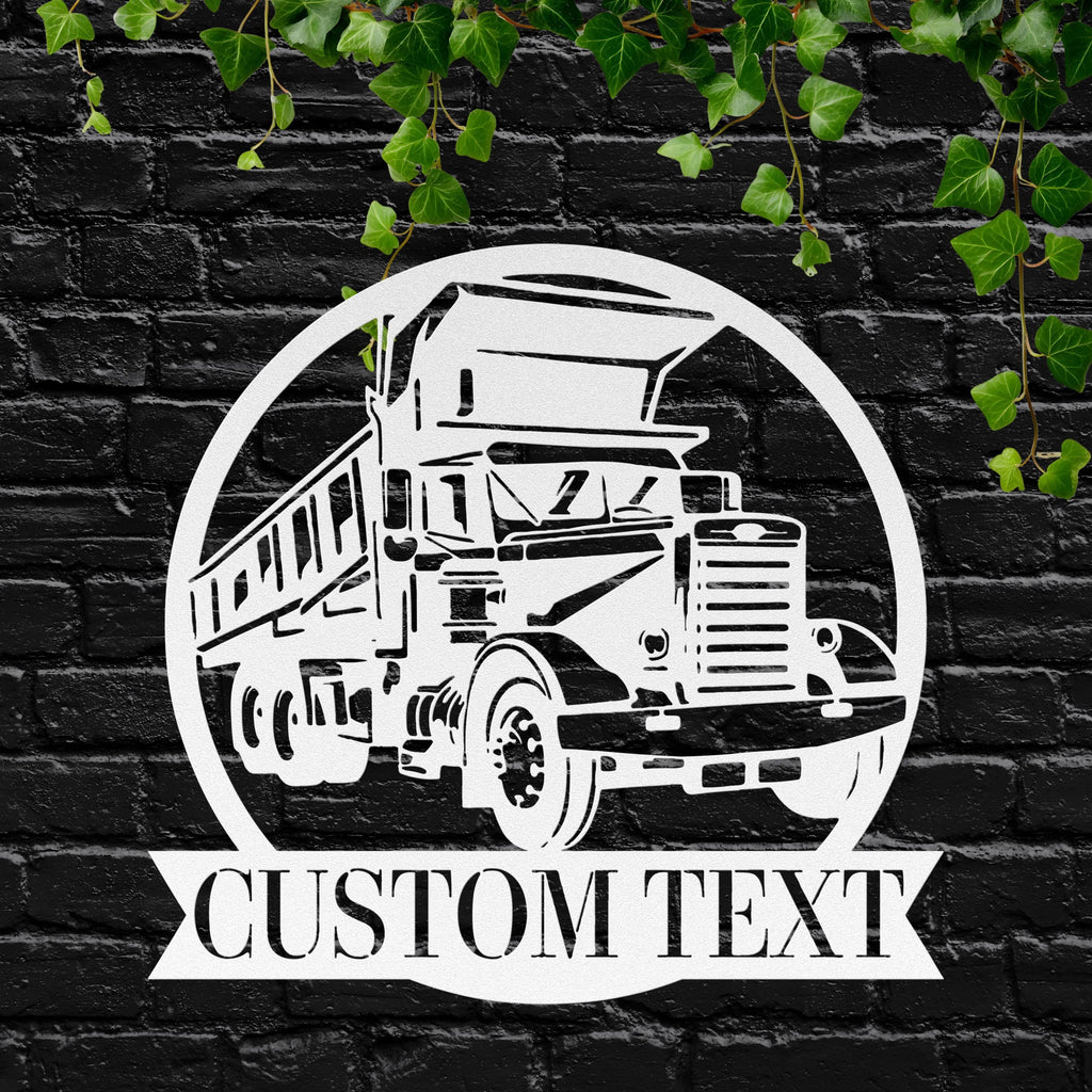 Personalized Dump Truck Sign - Custom Metal Sign | Business Name Wall Art