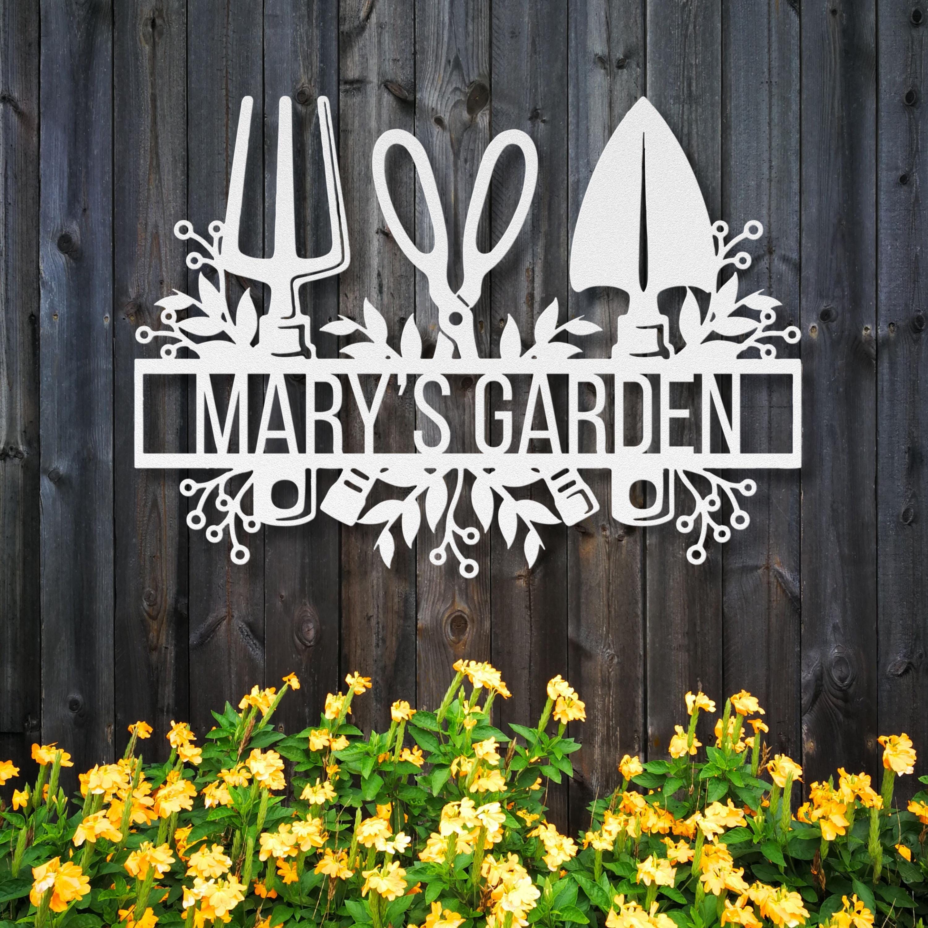Custom Garden Tools Metal Sign, Personalized Gardener Gift