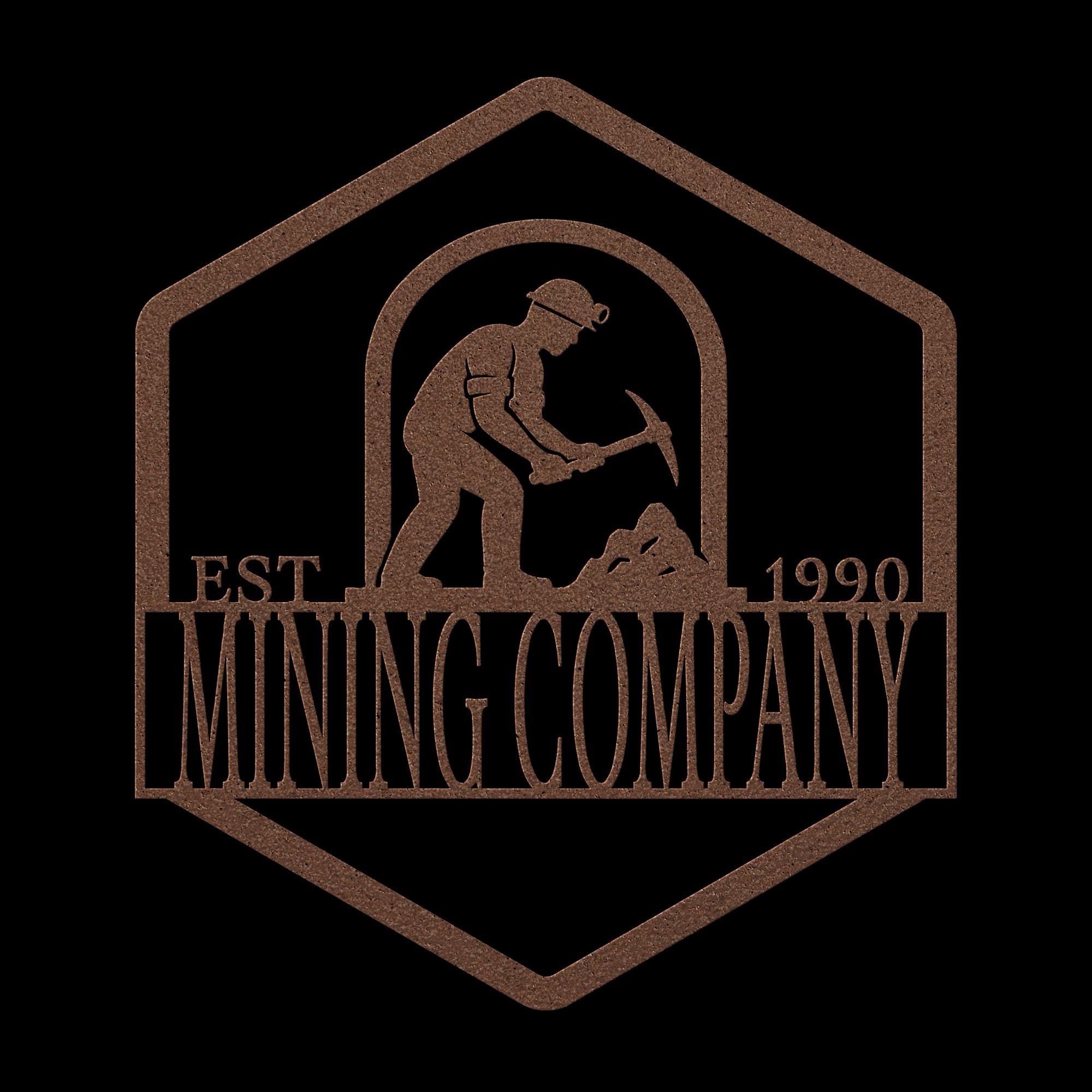 Custom Metal Mining Company Logo Sign: Personalized Business Decor