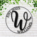 Family Monogram Sign - Personalized Metal Sign With Custom Initial Art & Established Date Decor