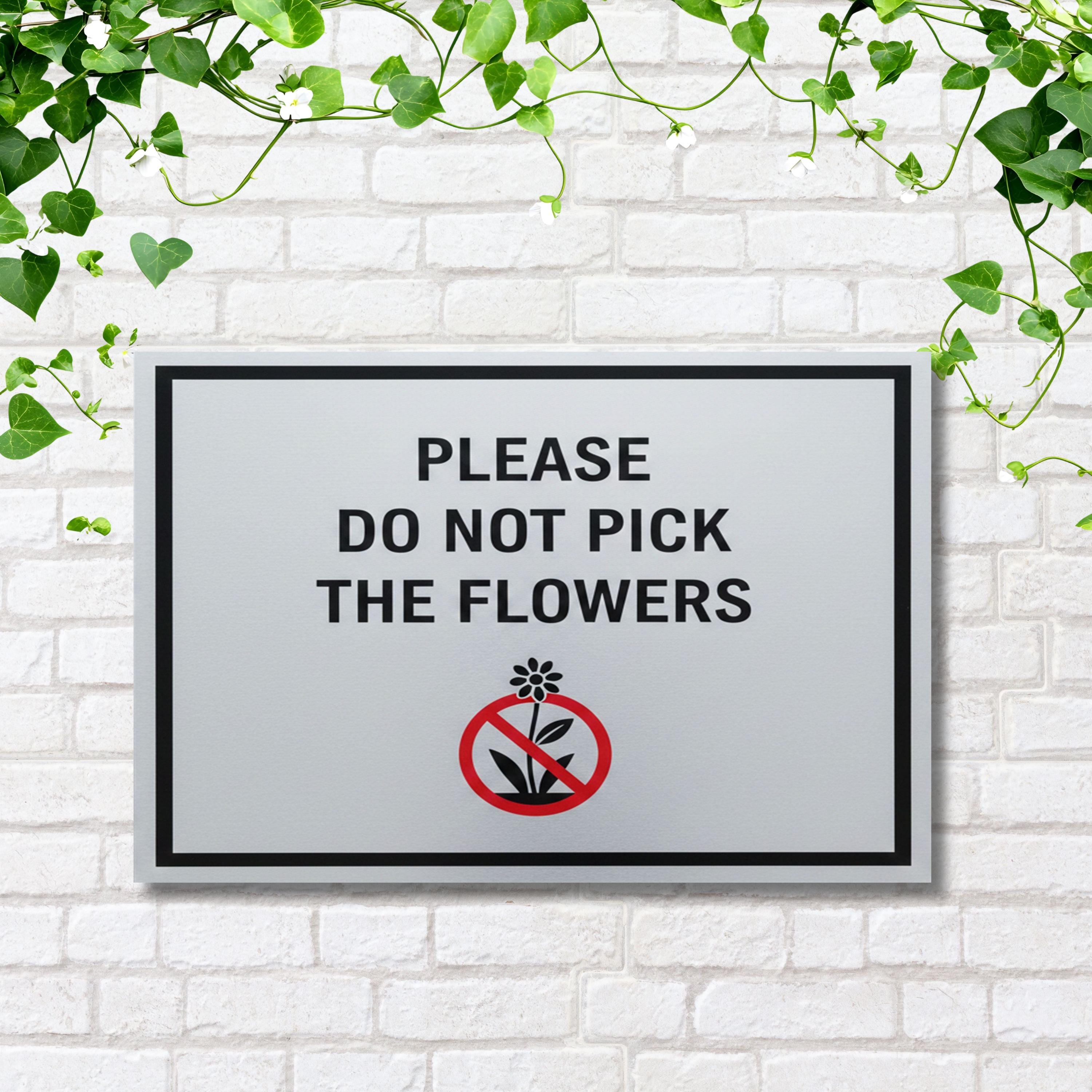 Do Not Pick Flowers Metal Sign, Garden Decor, Flower Bed Rule Sign, Outdoor Plaque