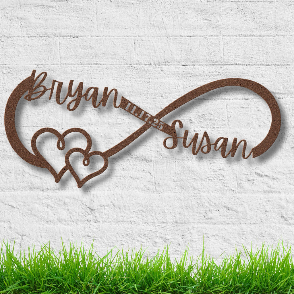 Personalized Infinity Sign - Custom Wedding Decor | Anniversary Gift Idea Metal Wall Art