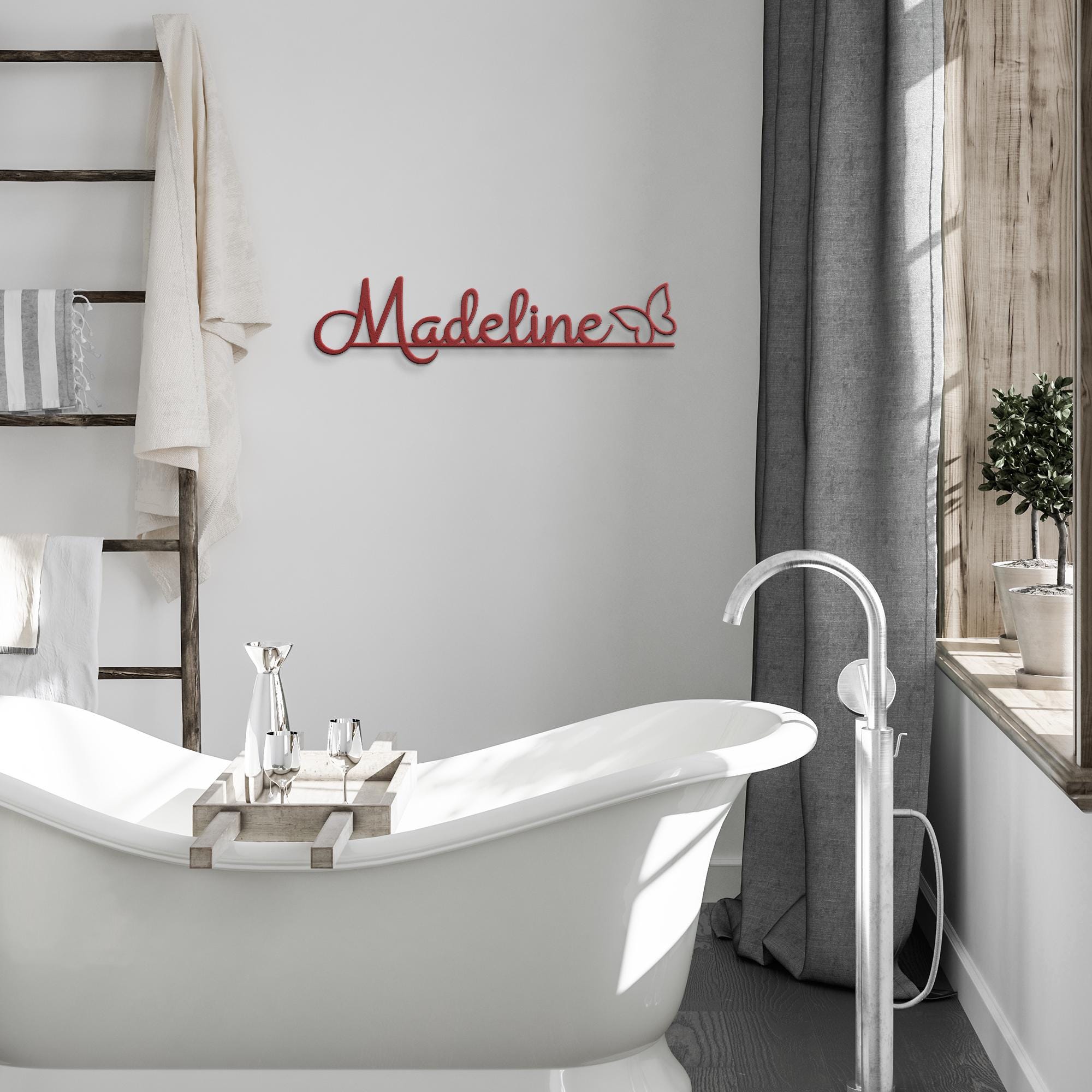 Personalized Metal Name Sign: Custom Script Wall Decor