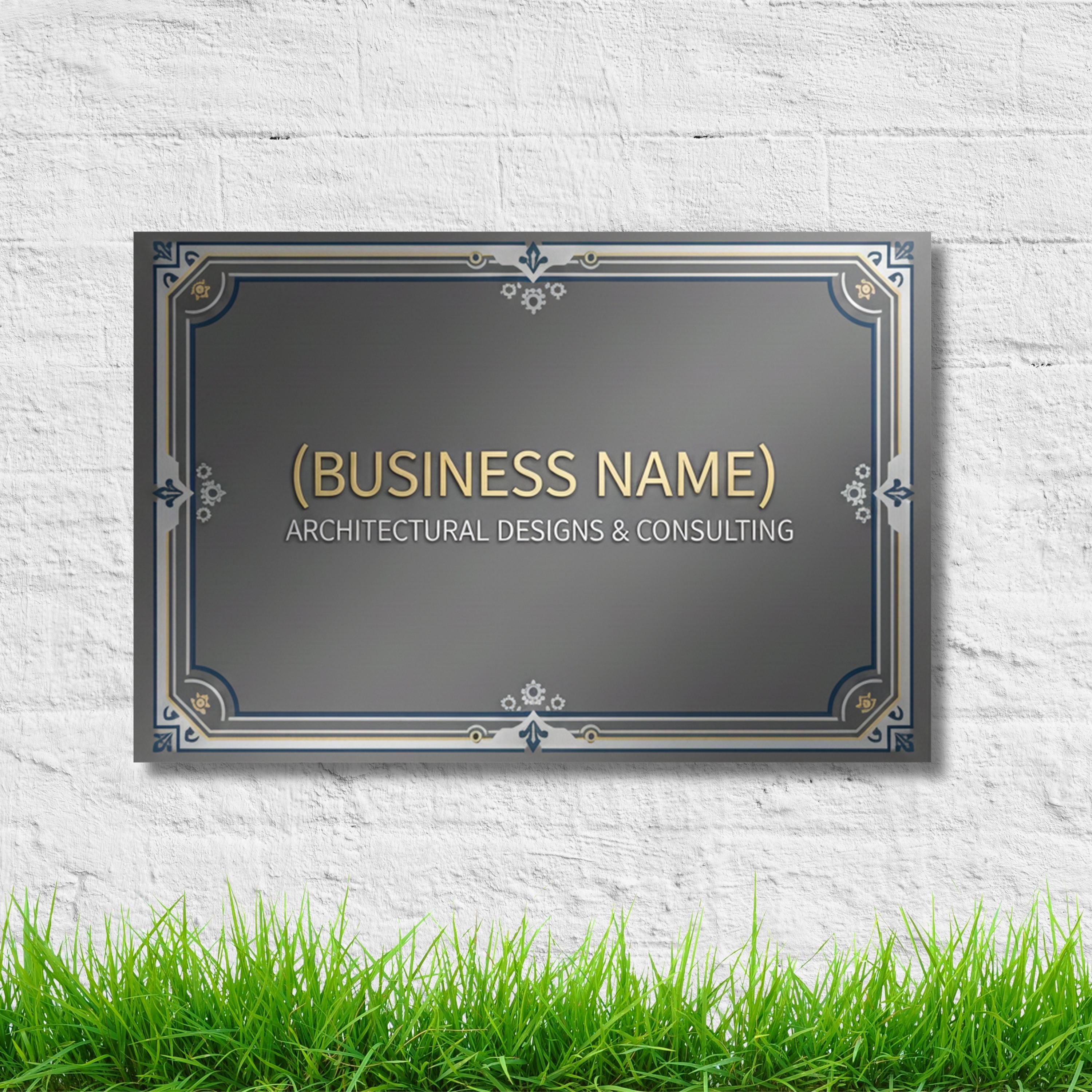 Custom Business Name Sign, Elegant Office Plaque, Professional Consultant Metal Wall Art, Decor