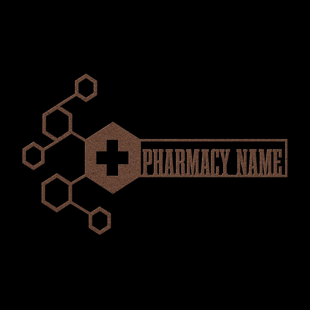 Custom Metal Pharmacy Logo Sign: Personalized Business Decor