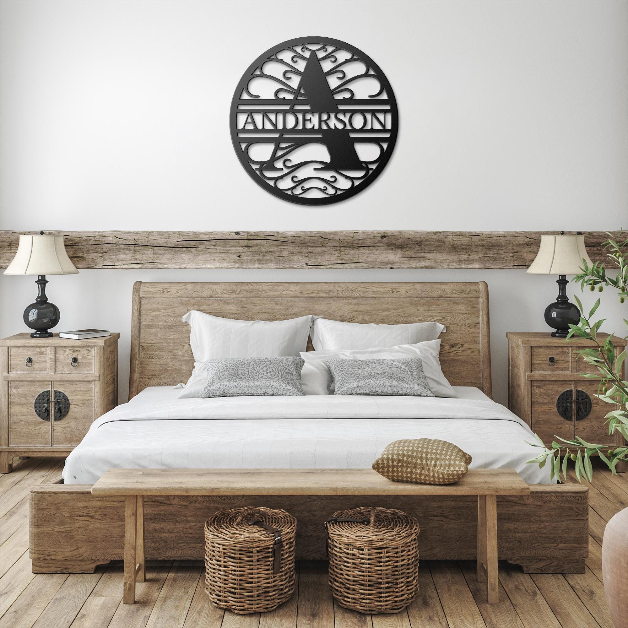 Custom Metal Family Name Sign - Personalized Wedding Monogram