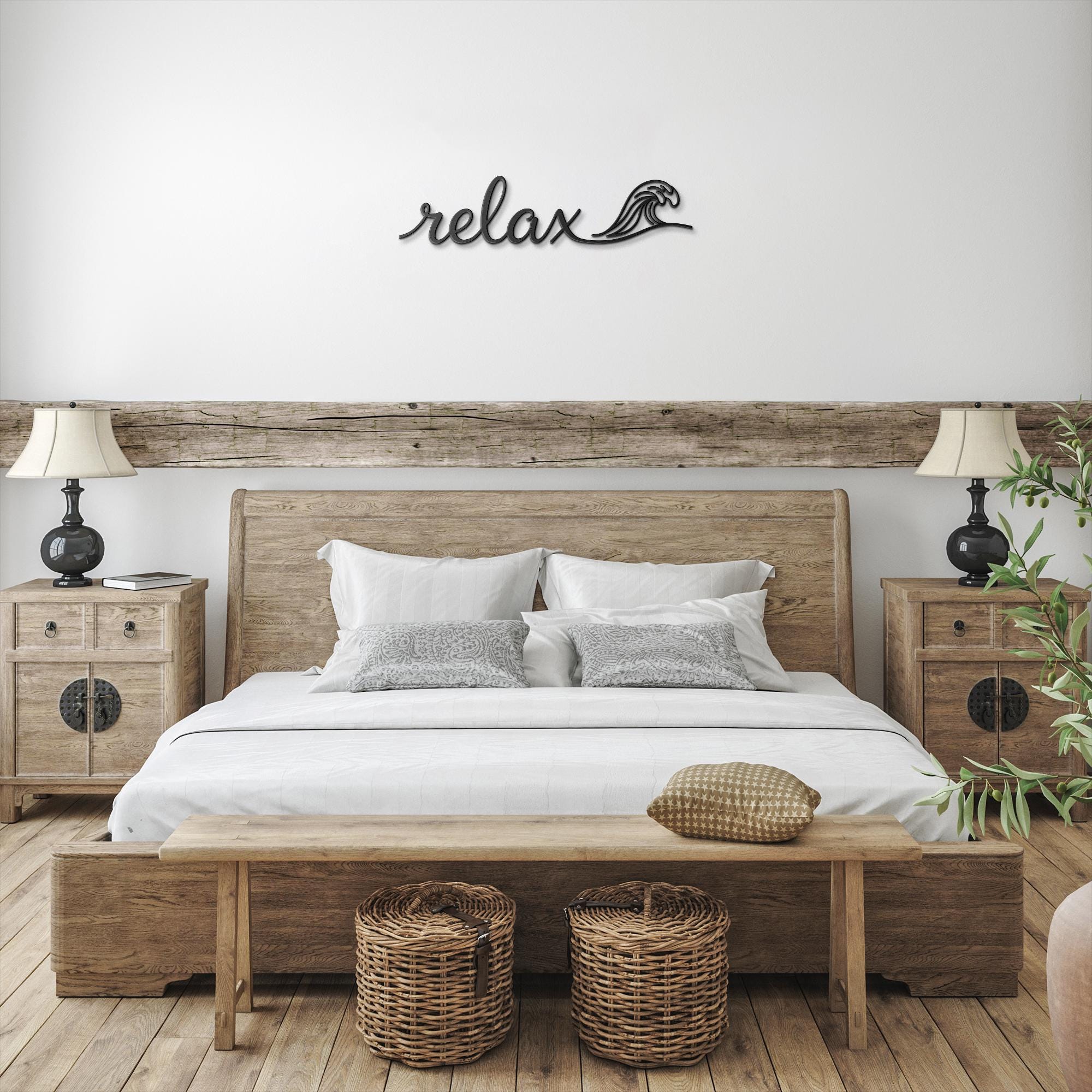Relax Wave Metal Art – Coastal Wall Decor | Beach House Sign, Ocean Lover Gift