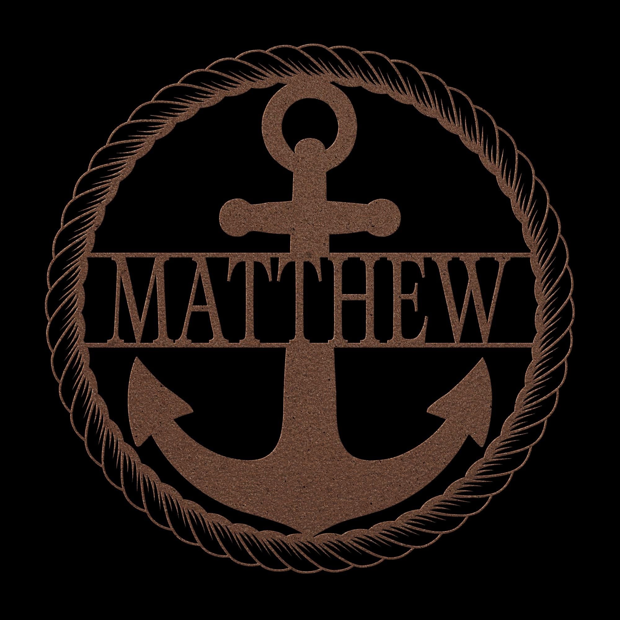 Custom Metal Anchor Sign, Nautical Coastal Decor