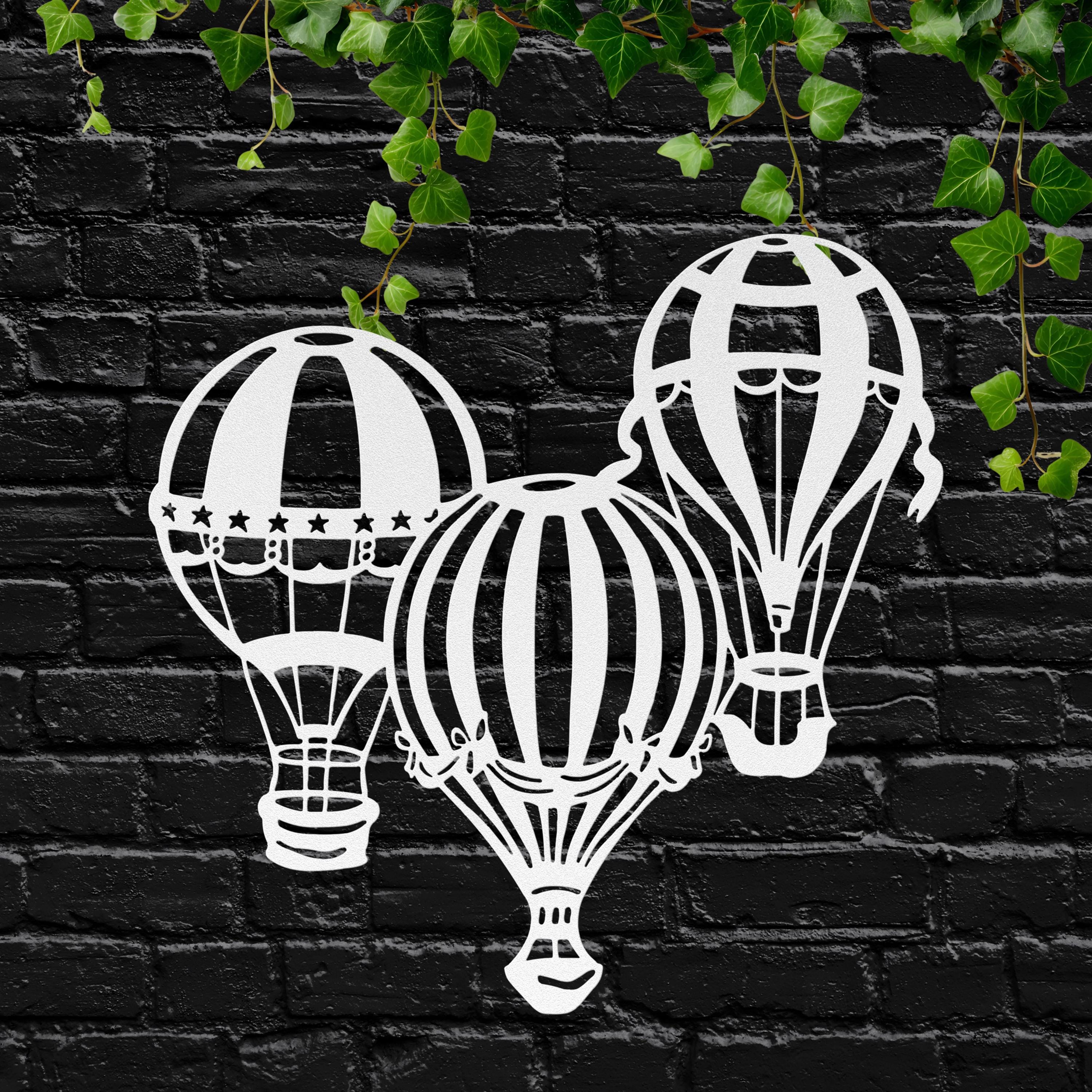 Hot Air Balloon Metal Wall Art, Vintage Nursery Decor, Travel Theme Sign, Kids Room Art