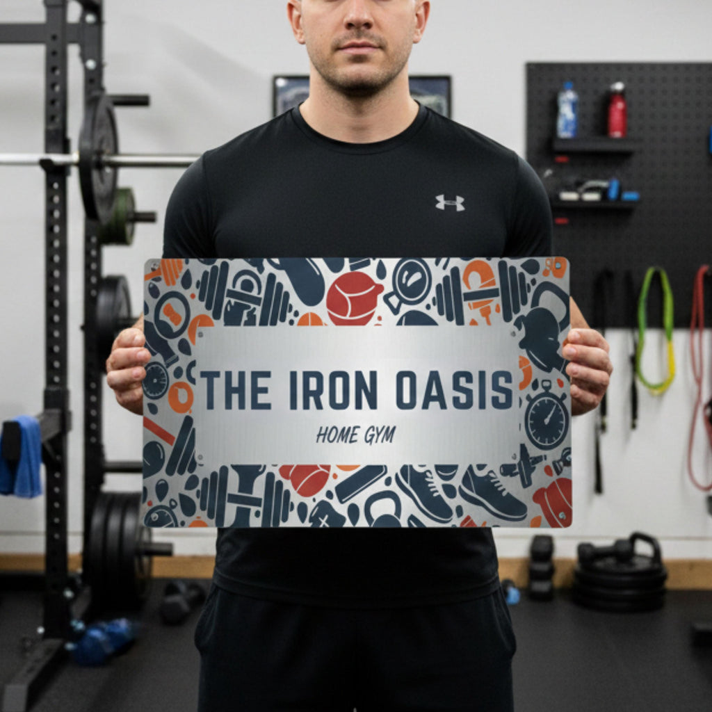 Personalized Home Gym Sign - Custom Metal Sign | Fitness Workout Decor & Strength Training Art