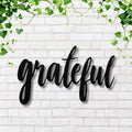 Grateful Metal Sign – Modern Farmhouse Decor | Script Die Cut Inspirational Wall Art