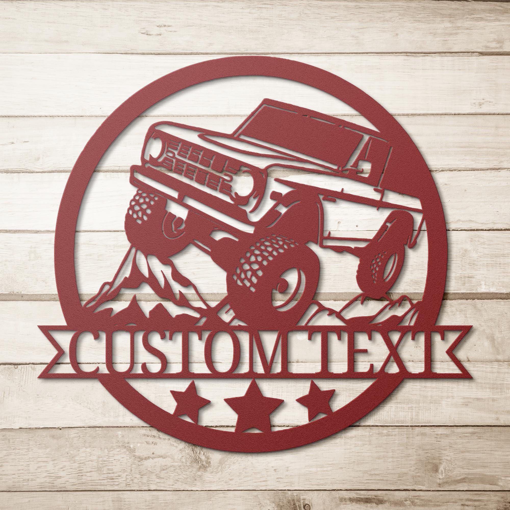 Custom Metal Sign - Personalized 4x4 Wall Decor | Vintage Truck Art | Durable Steel