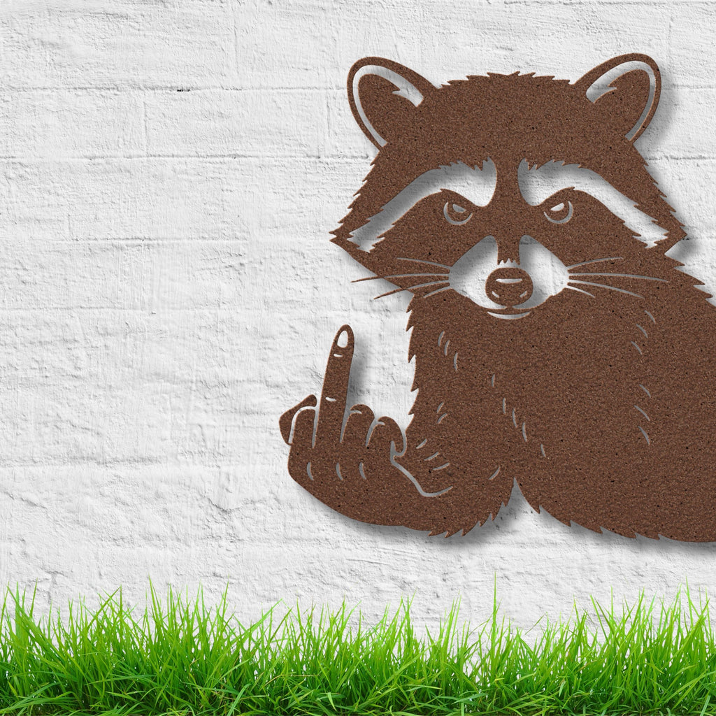 Funny Raccoon Metal Sign, Sarcastic Wall Art, Edgy Animal Home Decor Gift