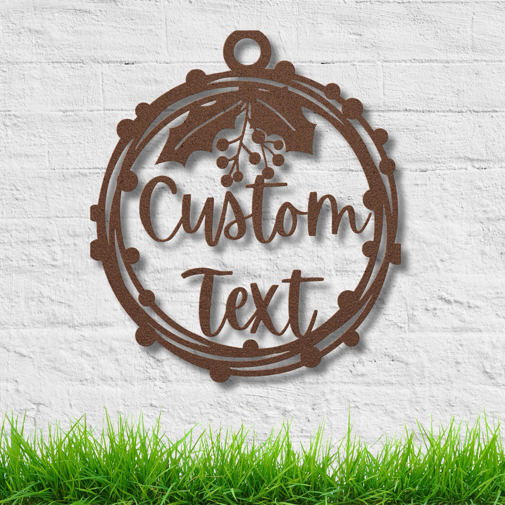 Custom Metal Sign - Personalized Wreath Art | Christmas Metal Decor | Family Holiday Gift