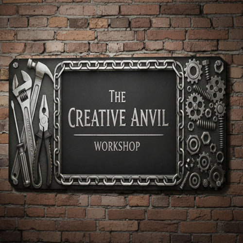 Custom Creative Anvil Workshop Metal Sign | Personalized Man Cave Garage Decor | Industrial Tools Gear Mechanic Gift