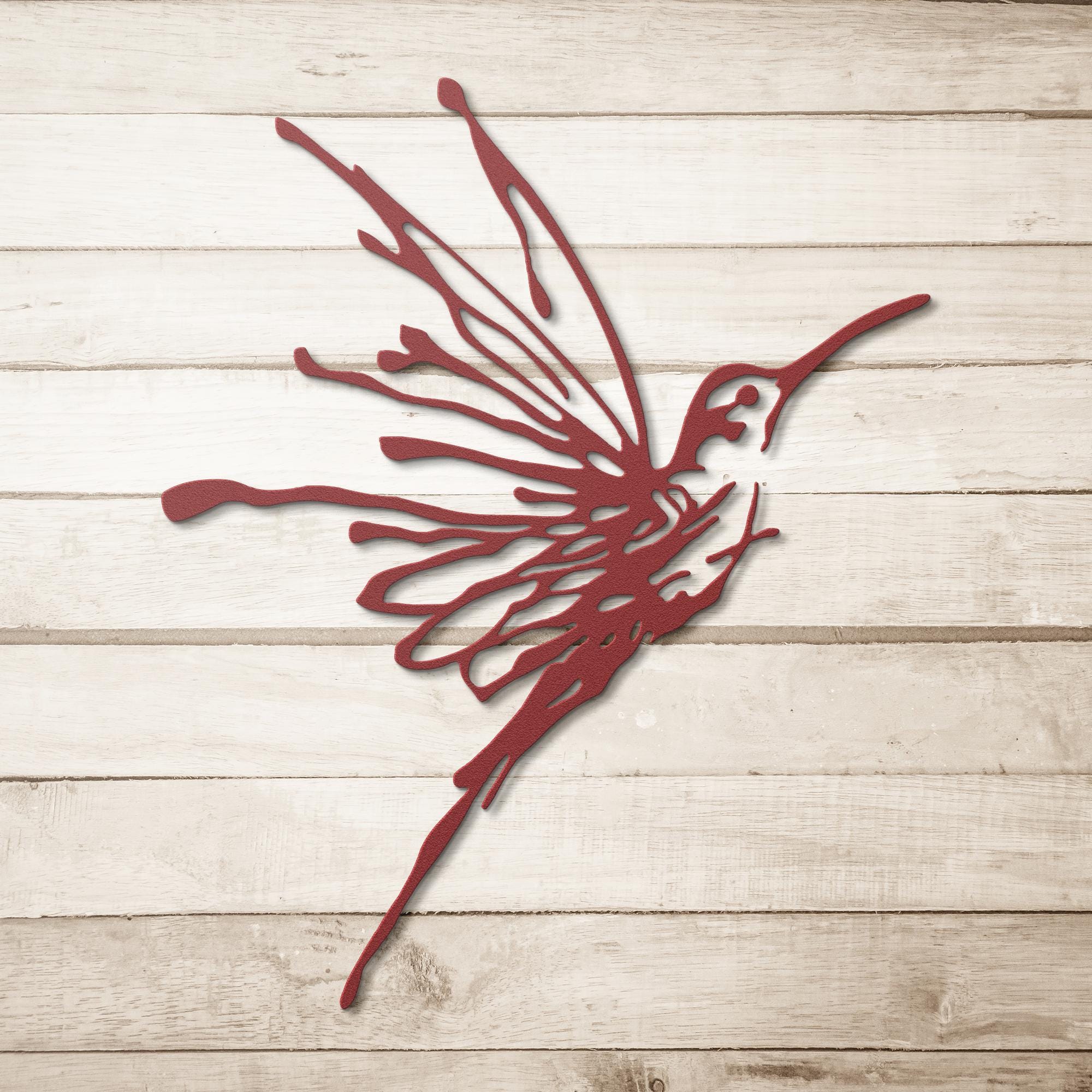 Hummingbird Metal Wall Art, Bird Silhouette Sign, Garden Decor, Nature Lover Gift, Minimalist Bird Art