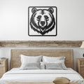 Grizzly Bear Head Metal Wall Art, Cabin Decor