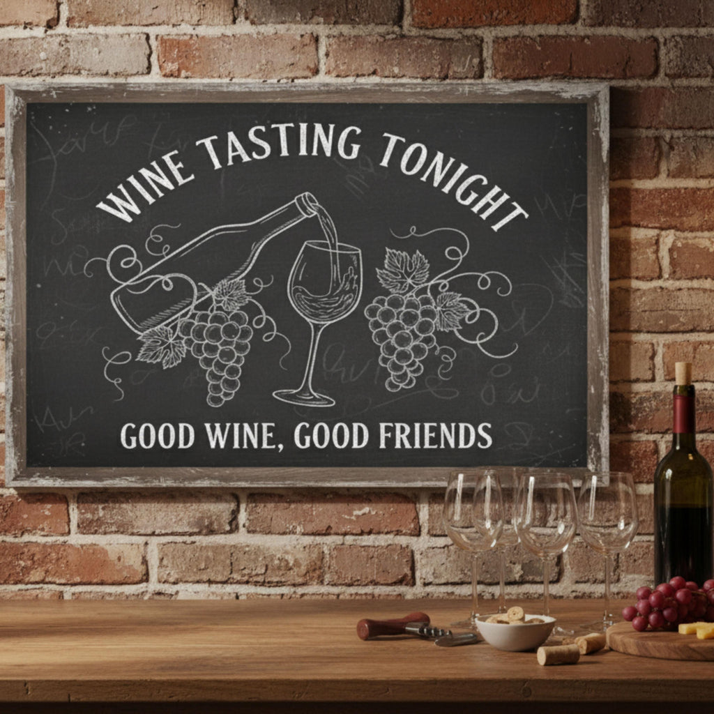 Wine Tasting Tonight Metal Sign | Kitchen & Dining Decor