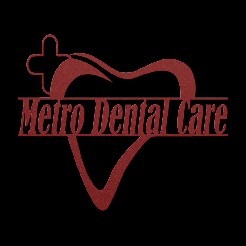 Custom Metal Business Sign – Teeth Logo, Dental Office Decor