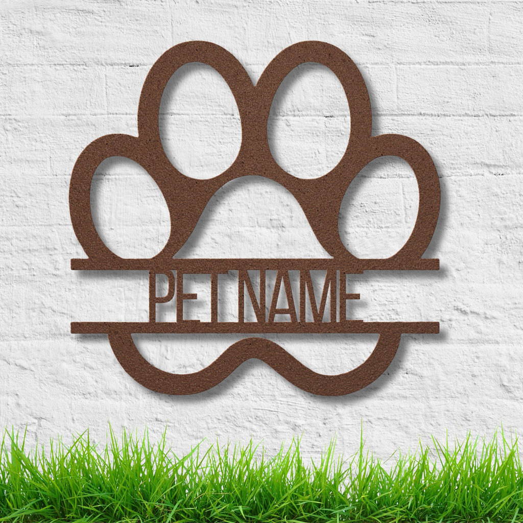 Custom Dog Paw Metal Name Sign, Personalized Cat Paw Wall Art, Pet Memorial Gift, Kennel Door Sign, Animal Lover Home Decor