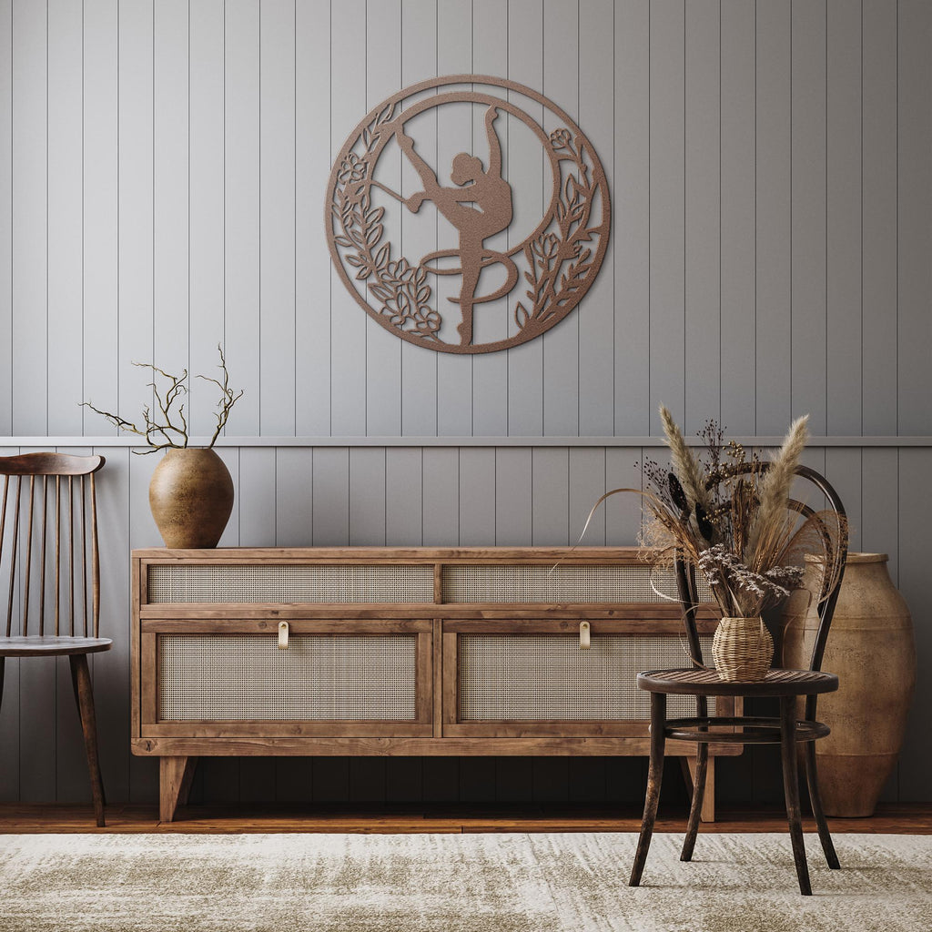 Rhythmic Gymnastics Wall Art – Dancer Silhouette Sign | Metal Dance Decor