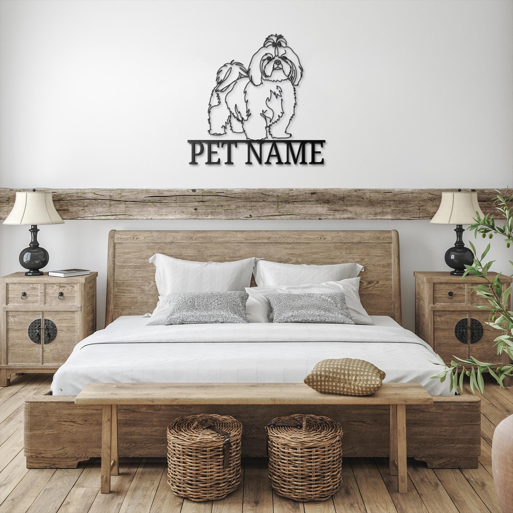Personalized Shih Tzu Metal Sign, Custom Pet Memorial Decor