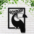 Geometric Toucan Metal Wall Art | Tropical Bird Die-Cut Sign | Modern Jungle Aesthetic Decor