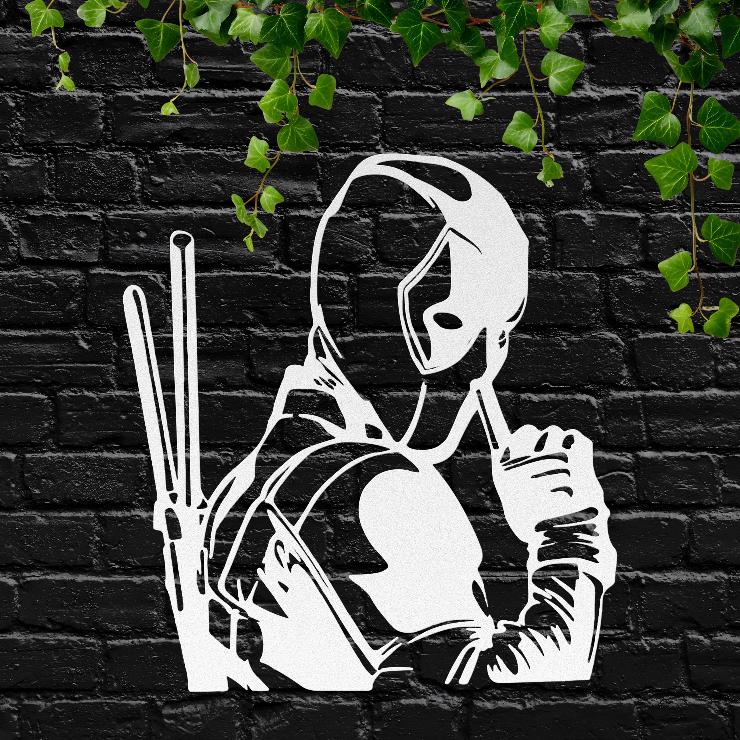 Merc with a Mouth Metal Wall Art | Die-Cut Anti-Hero Character Sign | Comic Book Pop Culture Decor for Game Room