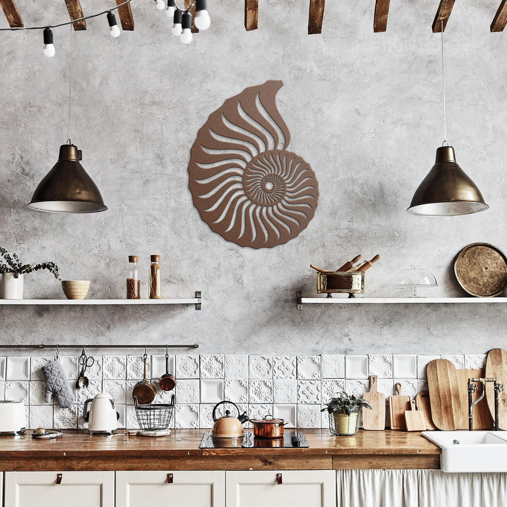 Nautilus Shell Metal Wall Art | Golden Ratio Decor