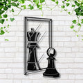 Motivational Chess Wall Art – Pawn Mirror Reflection Metal Chess Decor